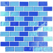 ABOLOS UNBLAN0102-HO Multi Blue 10.13 in. x 10.75 in. Textured Glass Mosaic Pool Tile (9.24 sq.ft/Case)