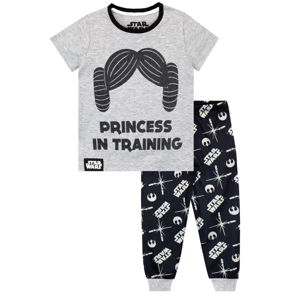 STAR WARS Girls Pajamas Grey Size 14