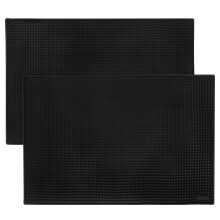 18 x 12 Zwarte Barmatten 2-pack Professionele Barmannen Antislip Drink Cocktail Mixing Service Mat Accessoires voor Indus