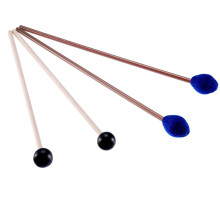 Vankcp Marimba Stokken, 1 Paar Medium Blau Harde Garens en 1 Paar Rubber Stokken met Houten Handvat