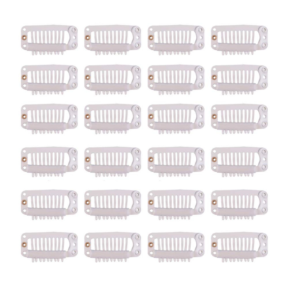 Yantaisiyu Unisex Not,Specified 24 Pcs/Lot 32Mm 9-Teeth Hair Extension Clips Snap Comb Clip