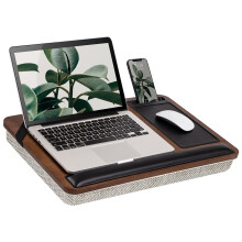 ROSSIE Home Prmiov psac stul z pravho akciovho dreva s podlokou pod zpest a drkem telefonu - Vhodn pro notebooky do 15,6"" - Java - c. sty