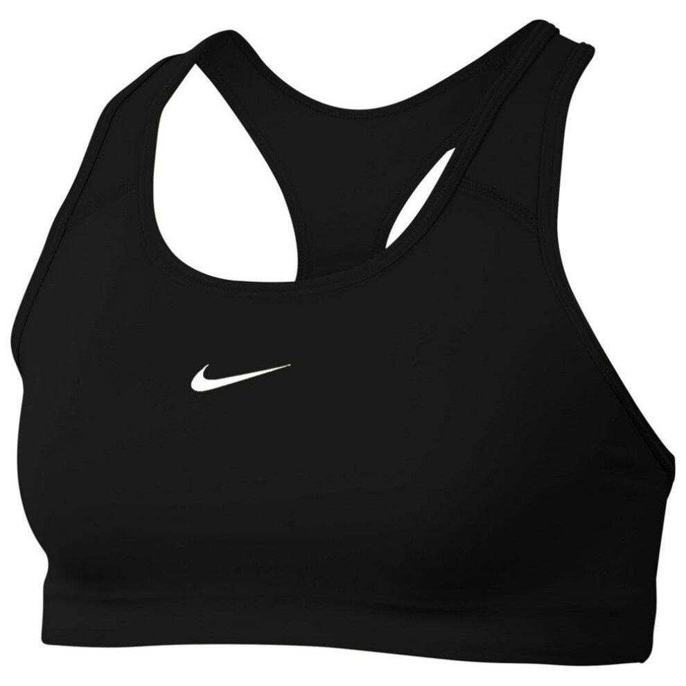 Nike Womens Swoosh Medium-Support Padded Sports Bra Black/White S