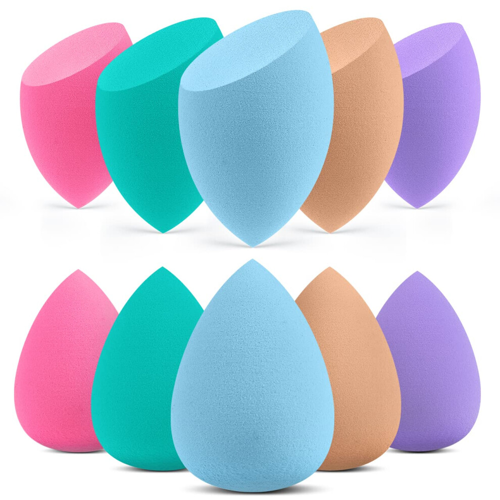 Innogear Cream Makeup Sponge 10 Pcs Makeup Sponges Blender Set Beauty Cosmetic Foundation Blending Applicator Puff Flawless For Liquid Pow