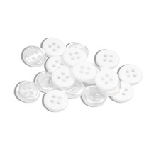 Perlmuttknpfe, 20 Stck, Hemdknpfe, 0,4 Zoll, weier Knopf, 18L, 4-Loch-Perlmuttknpfe aus Kunststoff