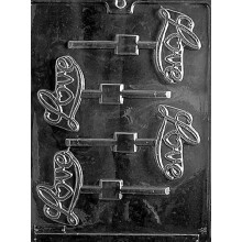 Grandmama's Goodies V077 Ziua ndragosti?ilor Love Lollipop Chocolate Candy Soap Mold cu instruc?iuni exclusive de modelare (1)