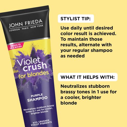 John Frieda John Frieda Violet Crush Σαμπουάν για Ξανθά Μαλλιά, Τονωτής Ξεφορτώνει το Κίτρινο Χρώμα 1