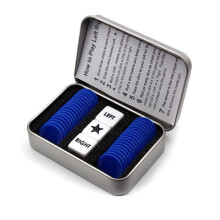 Befantasway Right Left Center Dice Game Set med 3 trningar & 36 marker - Bl