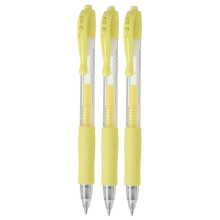 Pilot G2 Utbytbara Pastellgelbläckspennor, Fin spets 0,7 mm, Gul, 3-pack