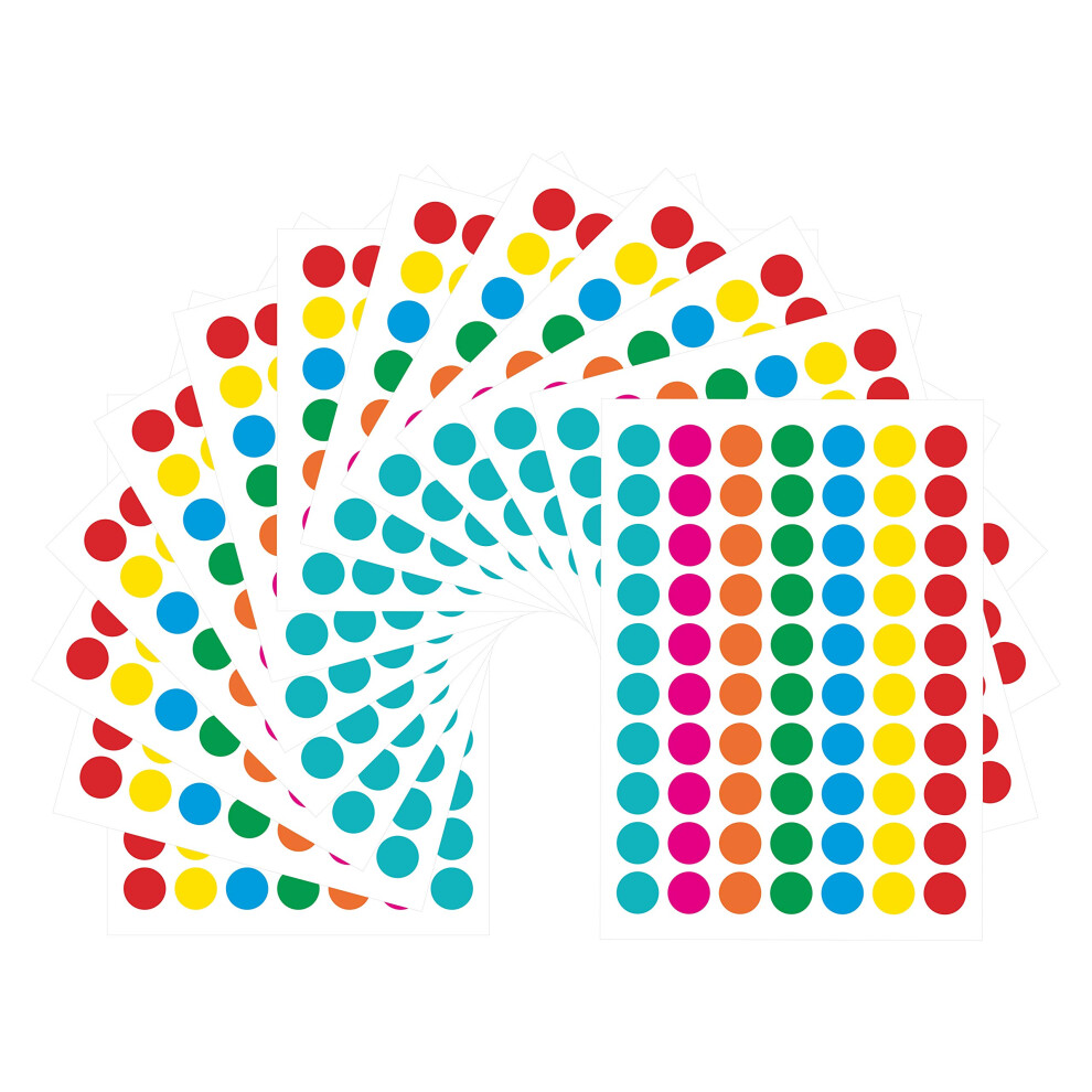 PARLAIM 2800 PCS 3/4 Inch Round 7 Color Dots Colored Labels Stickers-image-OPC-PFM29R7-NEW