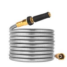 Rosy Earth Metal Trdgrdsslang 25 FT - 304 Vattenslang av rostfritt stl 25 FT - Expanderbar Kort Flexibel Trdgrdsslang ingen Kink Explosion i