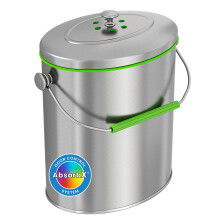 iTouchless Ecowise Bidone per compost in acciaio inox, da cucina, da 1,6 galloni, con filtro antiodore, antiruggine, salvaspazio, sottile