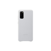Capa traseira de couro da caixa Samsung Galaxy S20 - Prata (vers o dos EUA com garantia) (EF -VG980LSEGUS)
