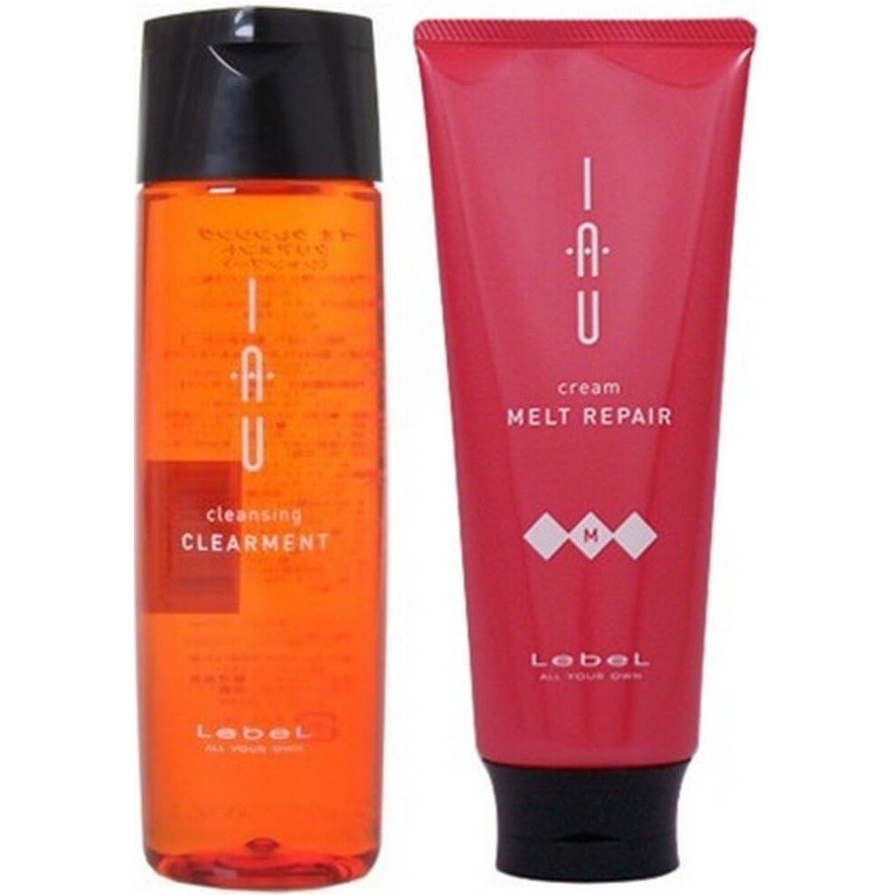 Champ? Limpiador Para El Cabello Lebel Iau Clearment De 200 Ml Y Tratamiento Reparador Para El Cabello Lebel Iau Melt De 200 Ml (Juego De T? Verde)-image