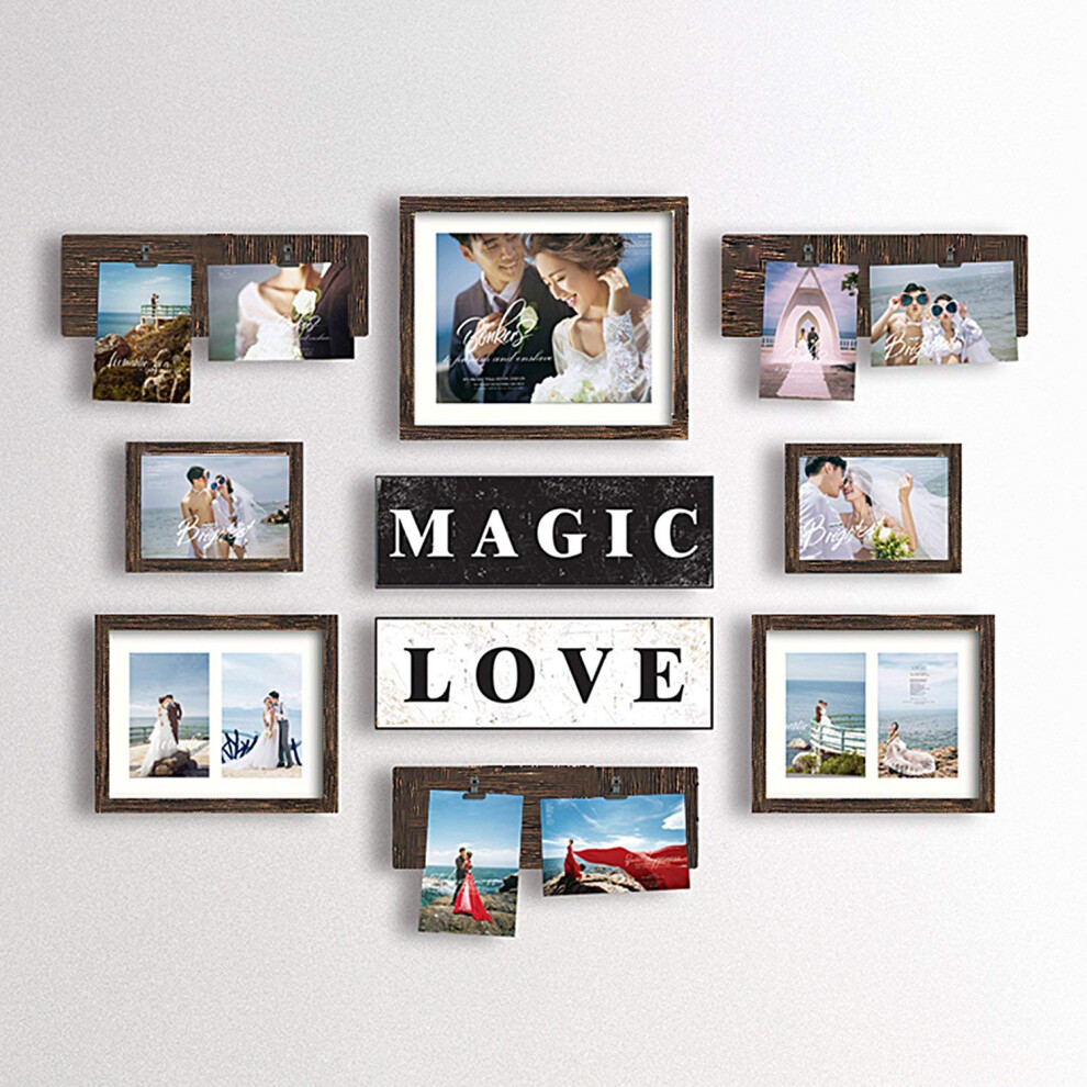 Cadre photo JMDeco 8 emplacements pour photos de r   union d'amis, cadre photo souvenir, galerie de selfies, collage, suspension murale pour photo 6x4