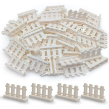 SPRITE WORLD Baustein Zubehör 1 x 4 x 2 Weiße Lattenzaun, 50 Stück im Paket (Weiß)
