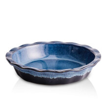 Koov Ceramic 9 tommer Pie Plate Plate Pie Dish til Dessert Kitchen Round Baking Dish Pan til middag Indpakning Opgradering af reaktiv glasur (Neb
