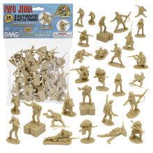 BMC WW2 IWO Jima US Marines Plastic Army Men - Tan 36pc American Soldier Figuras