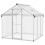 Outsunny Outsunny 6x6ft Aluminium Greenhouse with/ Door Window Galvanised Base PC Panel 9
