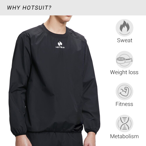 HOTSUIT Ανδρική Σαουνά Σουίτ Αθλητική Τζάκετ, Μαύρο, XL 1