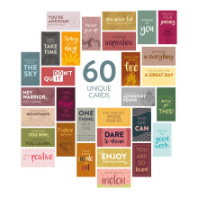DIVERSEBEE Confezione da 60 biglietti motivazionali assortiti - Mini biglietti di auguri ispirati e gentili, set di biglietti di incoraggiamento