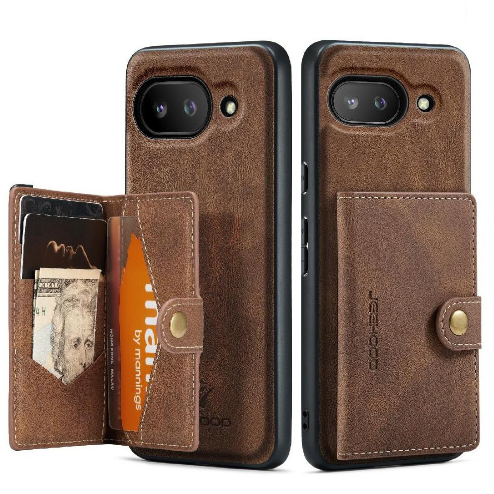 (Brown) Case For Google Pixel 9A Magsafe Stand Detachable Magnetic Design Cardholder Brown 764490289825