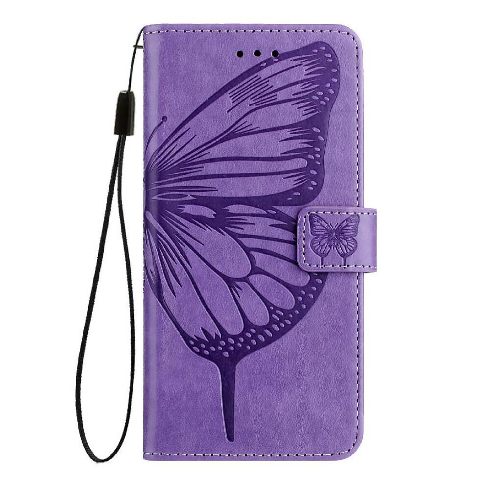 ( Violet) Case For Google Pixel 9A Embossing Butterfly Flip Cover Magnetic Premium Leather Light 764490290487