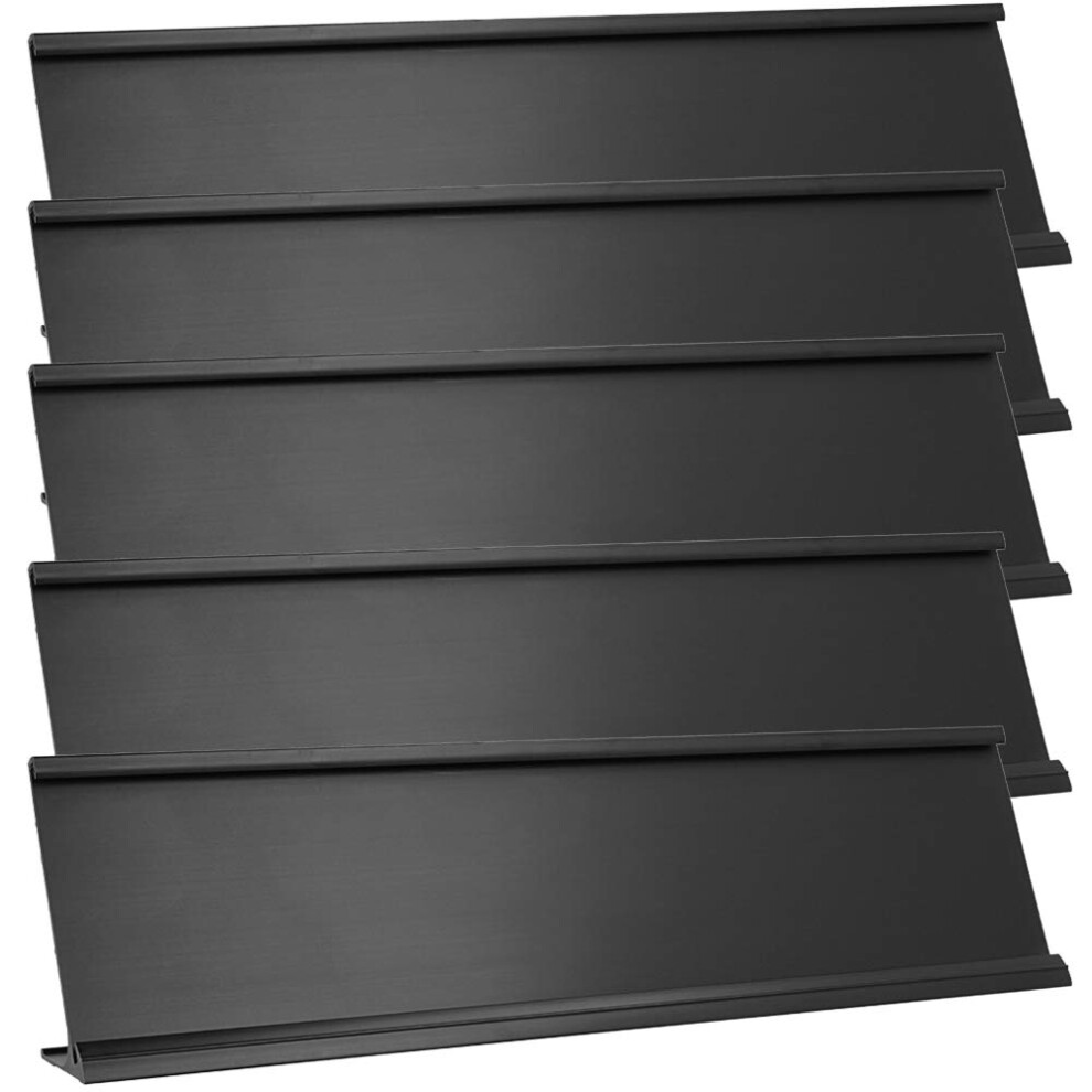 Porte-plaque signal   tique en aluminium 2"""" x 8"""" pour bureau - Lot de 5 - Porte-plaque de porte d'entreprise de bureau - Noir