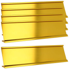2"" x 8"" Aluminum Name Plate Holder for Desk - Set of 5 - Office Business Door Sign Holder - Gold