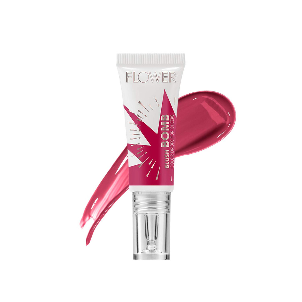 Flower Beauty By Drew Barrymore Liquid Blush Makeup Bomb Color Drops -Silky Lightweight Formula + Gel Cream Blush For Cheeks - Radiant + Glo