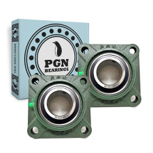 PGN UCF209-28 Stehlager Packung mit 2 Stehlagern mit quadratischem Flansch Chromstahllager mit 1 3/4 Zoll Bohrung selbstausrichtend
