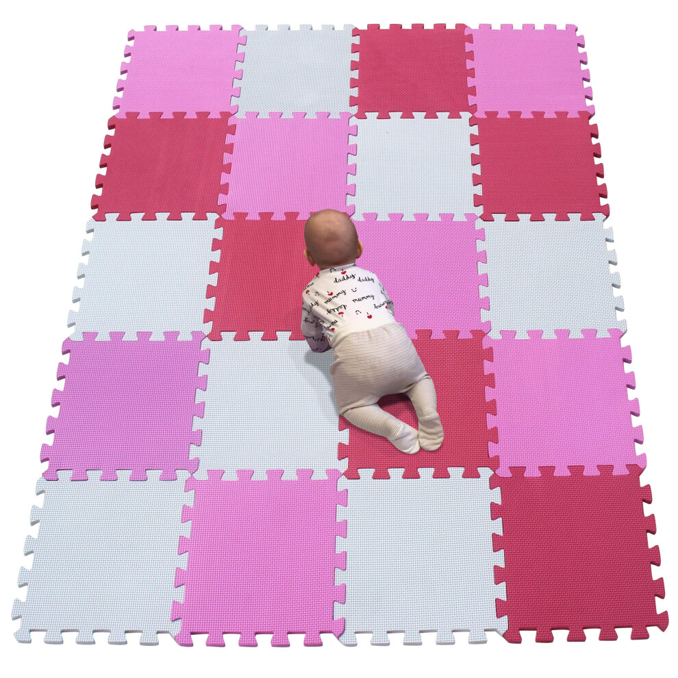 Yiminyuer 20 Tiles (30Cm?30Cm?1Cm Each Tile) Baby Soft Puzzle Play Mats Kids Thick Eva Foam Floor Toddlers & Children's Soft Interlocking
