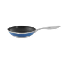 Chantal Nonstick 8 inch Stripes Fry pan Brushed Stainless Steel Blue Cove