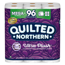 Polaczony plnocny PlaushToilet Paper 24 Mega Rolls = 96 Zwykle bulki 3-warstwowe tkanki kapielowe