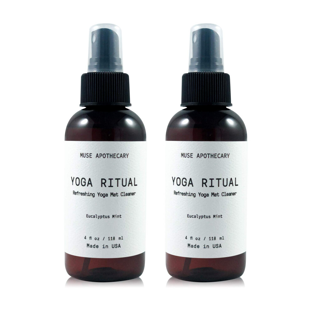 Muse Apothecary Muse Bath Apothecary Yoga Ritual - Aromatic And Refreshing Yoga Mat Cleaner, 4 Oz, Infused With Natural Essential Oils - Eucalyptus Mint, 2 Pack