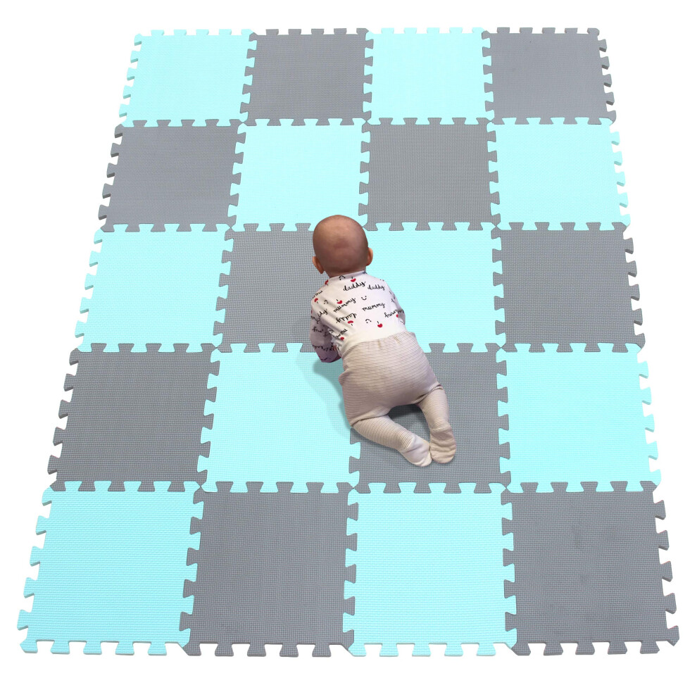 Yiminyuer 20 Tiles (30Cm?30Cm?1Cm Each Tile) Baby Soft Puzzle Play Mats Kids Thick Eva Foam Floor Toddlers & Children's Soft Interlocking