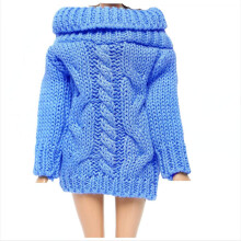 BJDBUS Blaue Winter-Rollkragenpullover-Kleidung fr 11,5-Zoll-Mdchenpuppenzubehr