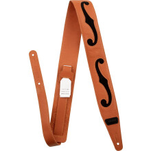Gretsch Orange/Schwarzes Lederarmband mit F-Loch