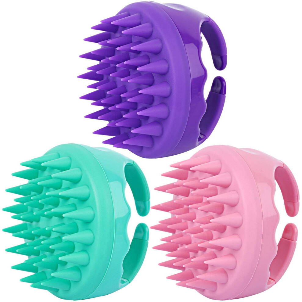 Btyms 3 Pcs Hair Scalp Massager Shampoo Brush Silicone Scalp Brush Handheld