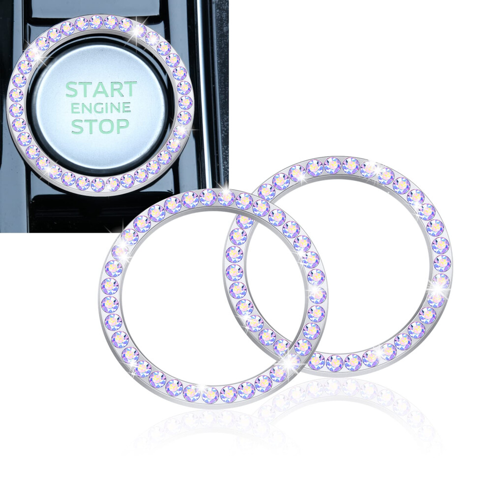 LivTee Lot de 2 bagues d   coratives en cristal strass pour moteur de voiture