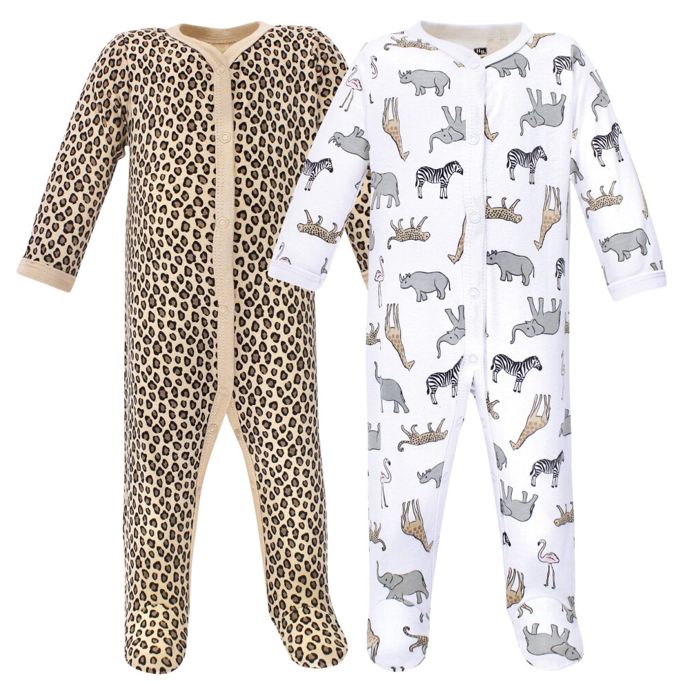 Hudson Baby Pyjama unisexe en coton pour b   b   , rose moderne, safari, 0-3 ans
