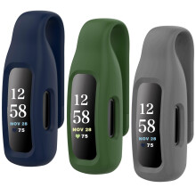 HSWAI 3er-Pack Clips Ersatz fr Fitbit Inspire 2/Fitbit Inspire 3, weicher, bequemer Silikon-Clip, 360-Schutz-Halterungszubehr, kompatibel mit Fibit