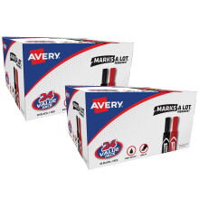 Avery Marks A Lot Permanentmarker, verschiedene Farben, 2 Boxen, insgesamt 48 Marker mit Keilspitze (98181), Einheitsgre
