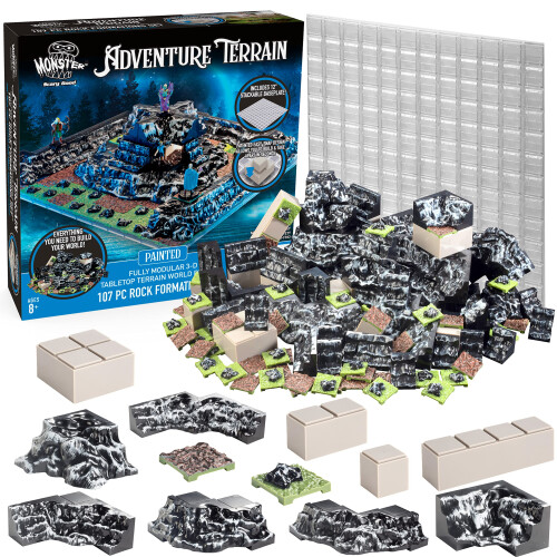 Monster Adventure Terrain 107pc Painted Rock Formation Base Set Fully