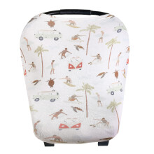 Baby Car Seat Cover Canopy and Nursing Cover Multi-Use Stretchy 5 in 1 Gift""Maui"" by Copper Pearl