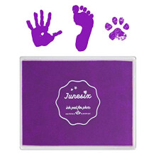 Tampone d'inchiostro 5x4'' lavabile atossico per impronte di mani e piedi di bambini, viola