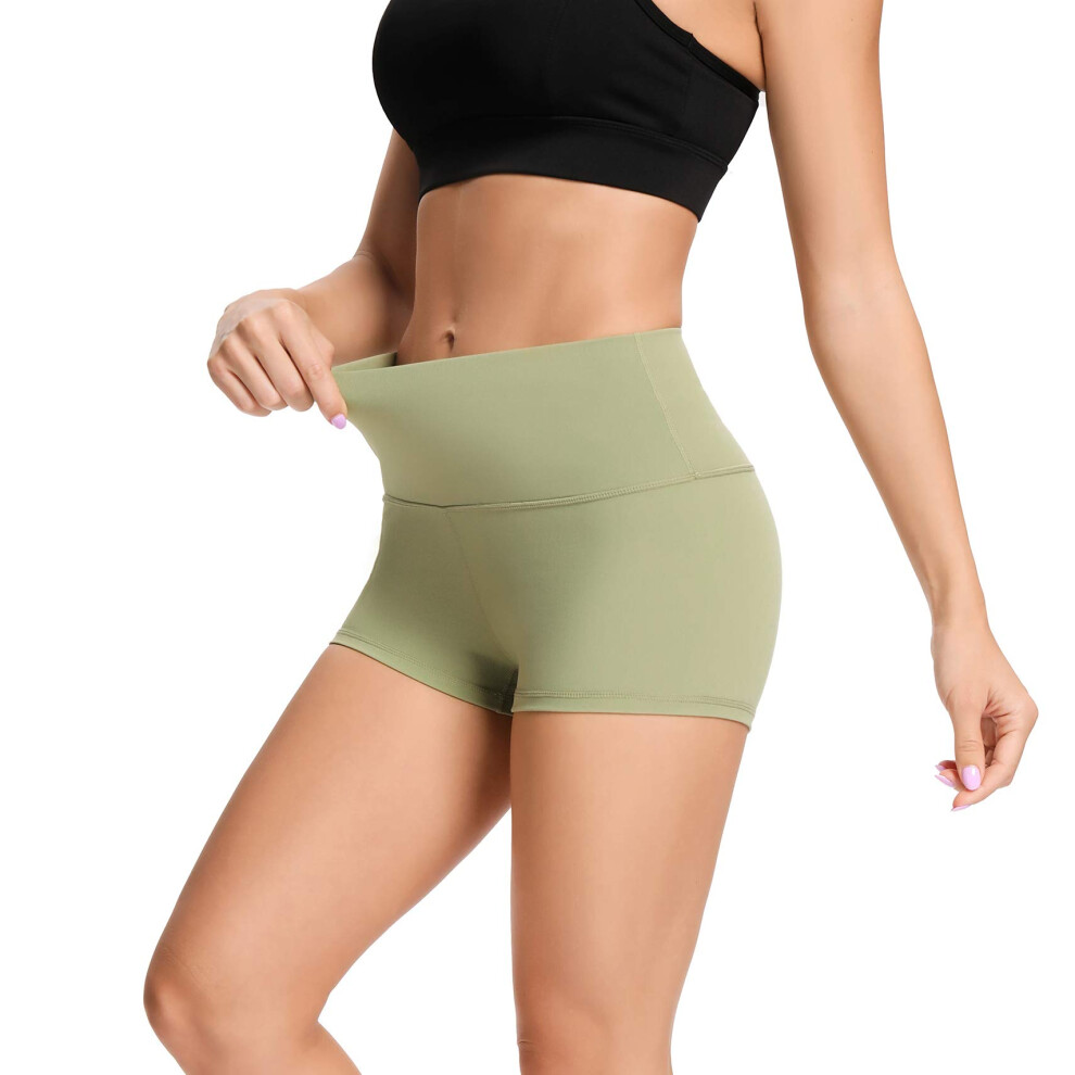 LXNMgO Femmes 2 Shorts de yoga taille haute Contr   le du ventre Biker Running Wor