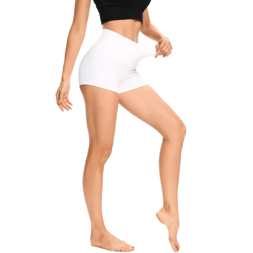 LXNMgO Femmes 2 Shorts de yoga taille haute Contr   le du ventre Biker Running Wor