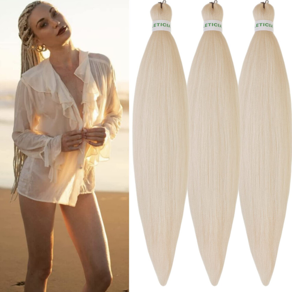 Leticia-Supple Blonde Braiding Hair Pre Stretched Synthetic Hair Braiding Blonde
