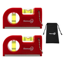 Sanung 2 sztuki Mini magnetyczne poziome kieszenie pionowe Poziomice z brelokiem do kluczy Magnetyczne poziomnice kieszonkowe z torbą do przechowywan